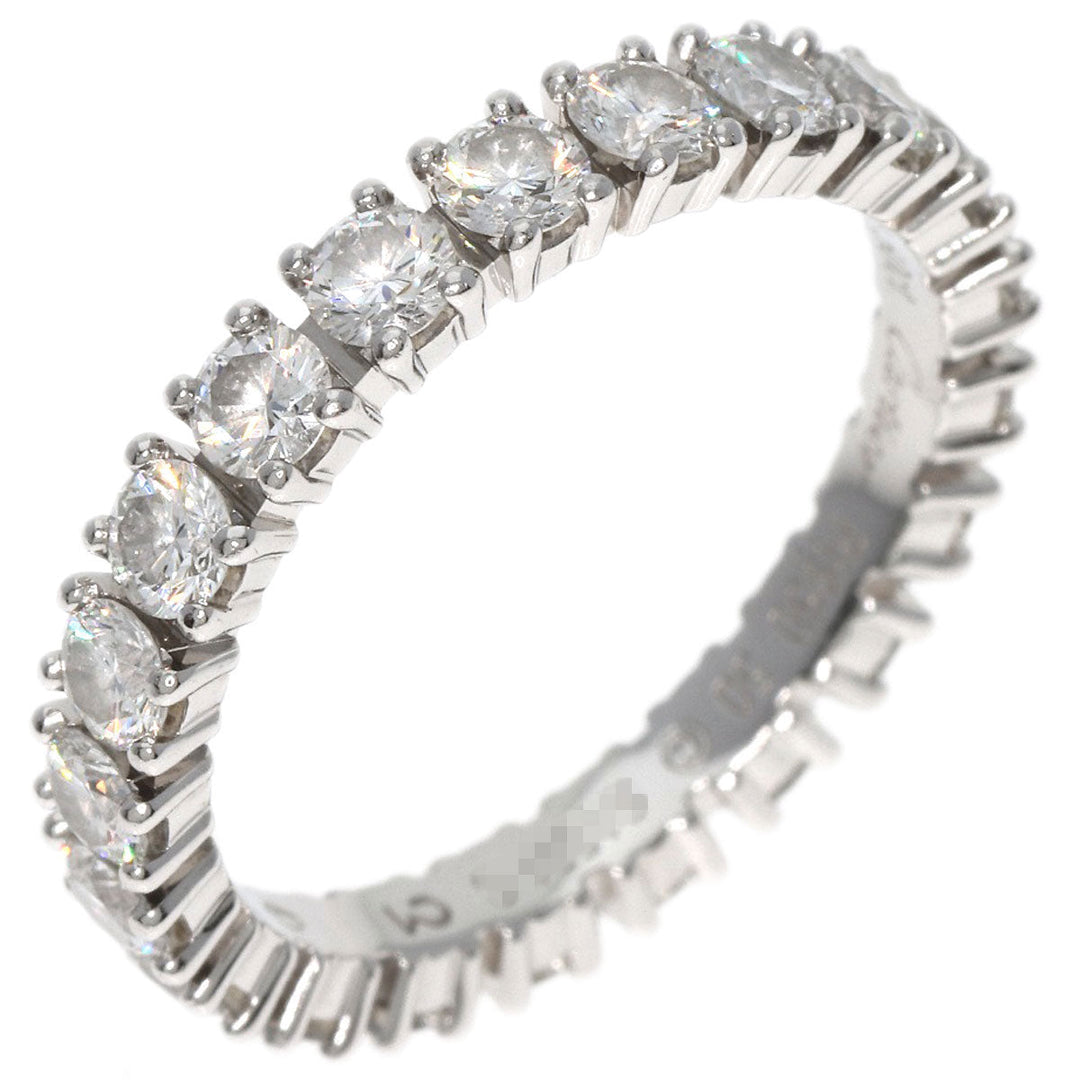 CARTIER Ring PT950 Silver Destiny #50 Diamond Women Used Authentic