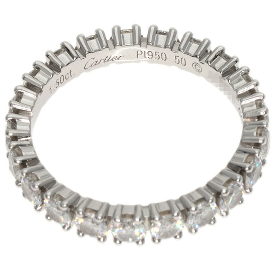 CARTIER Ring PT950 Silver Destiny #50 Diamond Women Used Authentic
