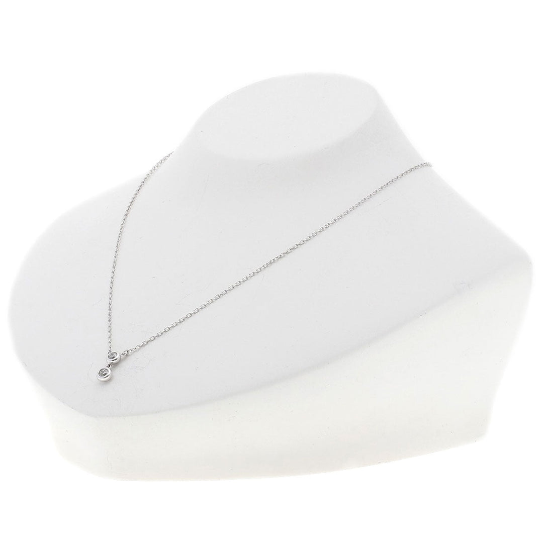 MIKIMOTO Necklace K18WG Silver diamond Women Used Authentic