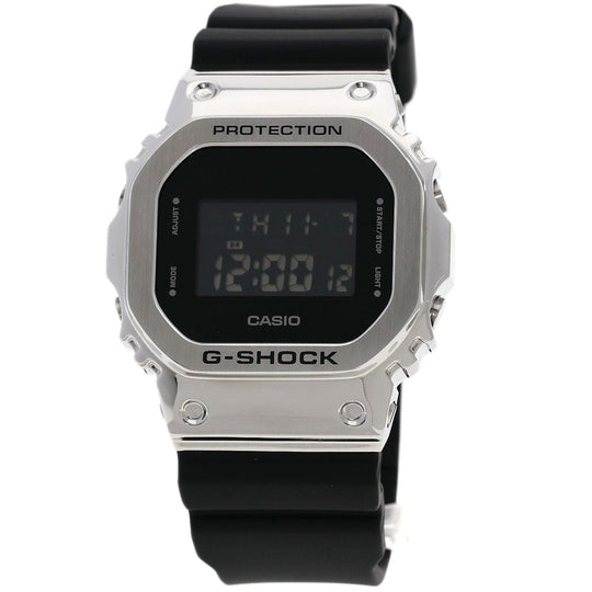 CASIO Watches Quartz GM-5600 Stainless Steel, Rubber Silver G shock black dial mens Used Authentic
