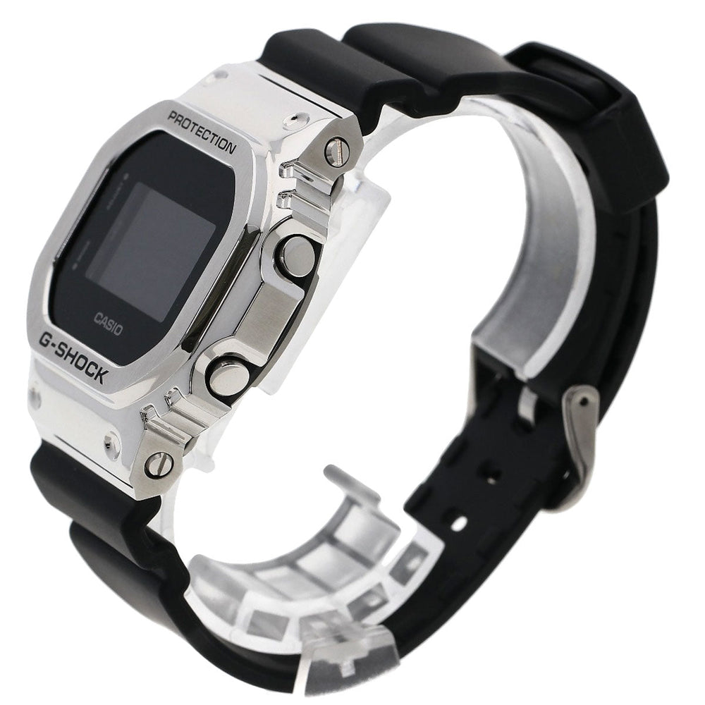 CASIO Watches Quartz GM-5600 Stainless Steel, Rubber Silver G shock black dial mens Used Authentic