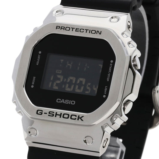 CASIO Watches Quartz GM-5600 Stainless Steel, Rubber Silver G shock black dial mens Used Authentic