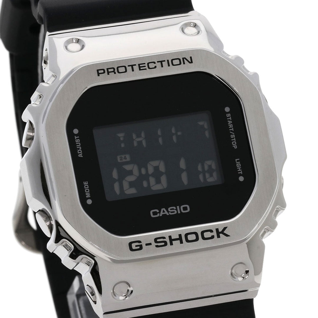 CASIO Watches Quartz GM-5600 Stainless Steel, Rubber Silver G shock black dial mens Used Authentic