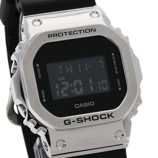 CASIO Watches Quartz GM-5600 Stainless Steel, Rubber Silver G shock black dial mens Used Authentic
