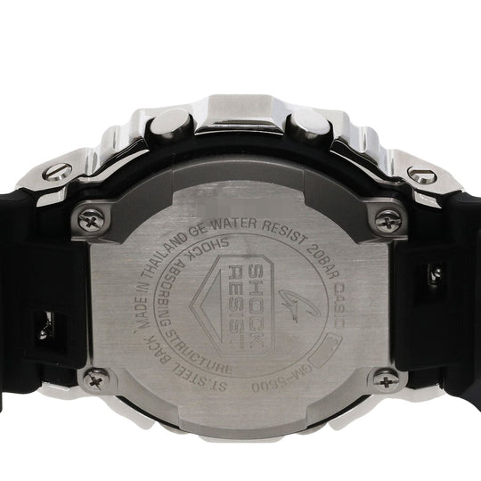 CASIO Watches Quartz GM-5600 Stainless Steel, Rubber Silver G shock black dial mens Used Authentic