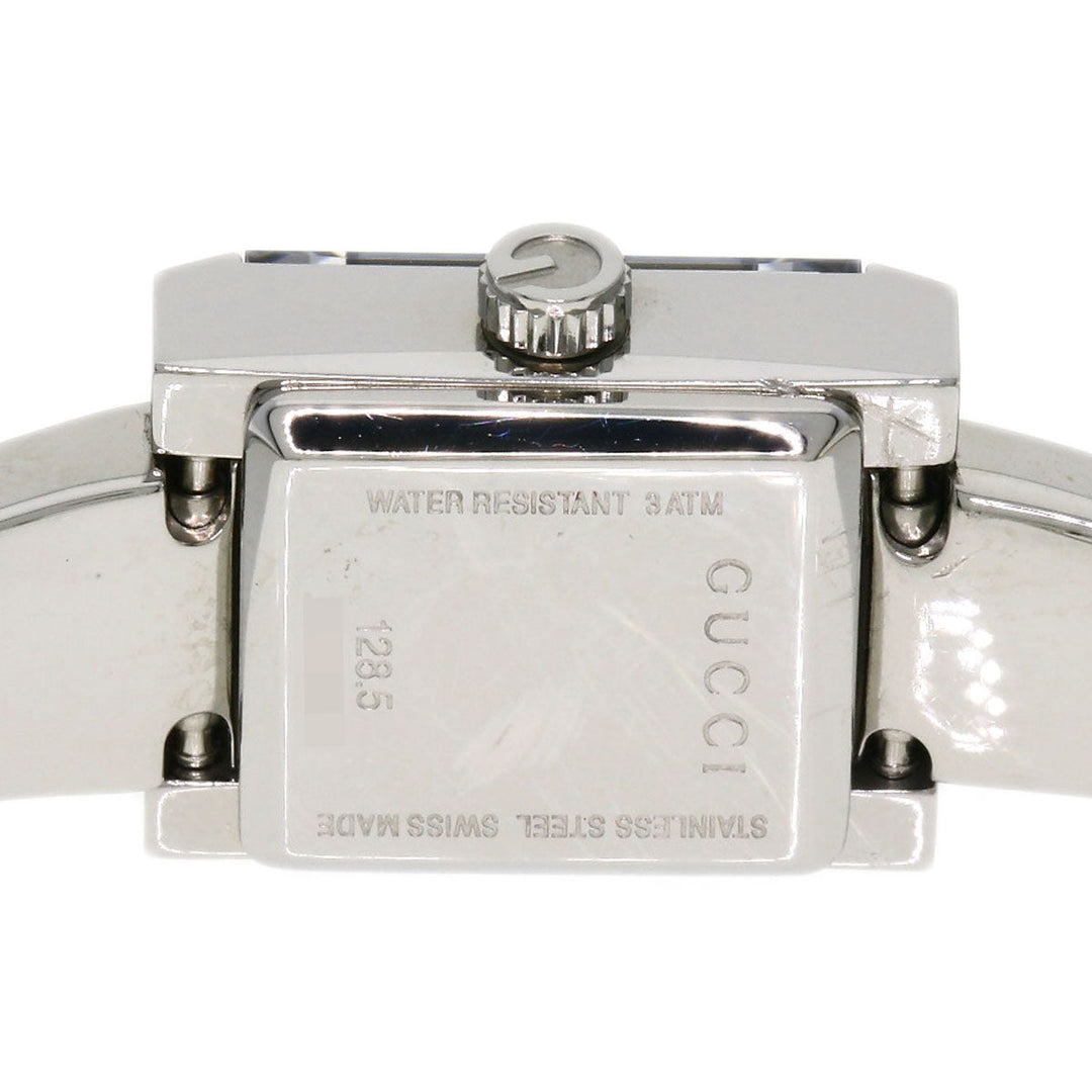 GUCCI Watches Quartz 128.5 Stainless Steel , Stainless Steel Silver Square face black dial Women Used Authentic