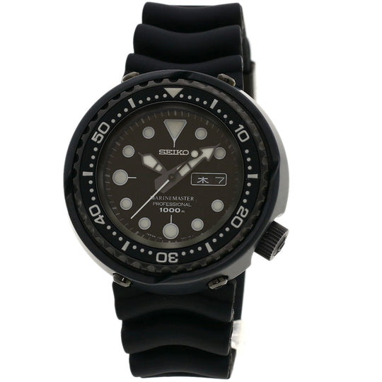 SEIKO Watches Quartz SBBN013 7C46-0AA0 Titanium, Rubber black Marine Master Professional black dial mens Used Authentic