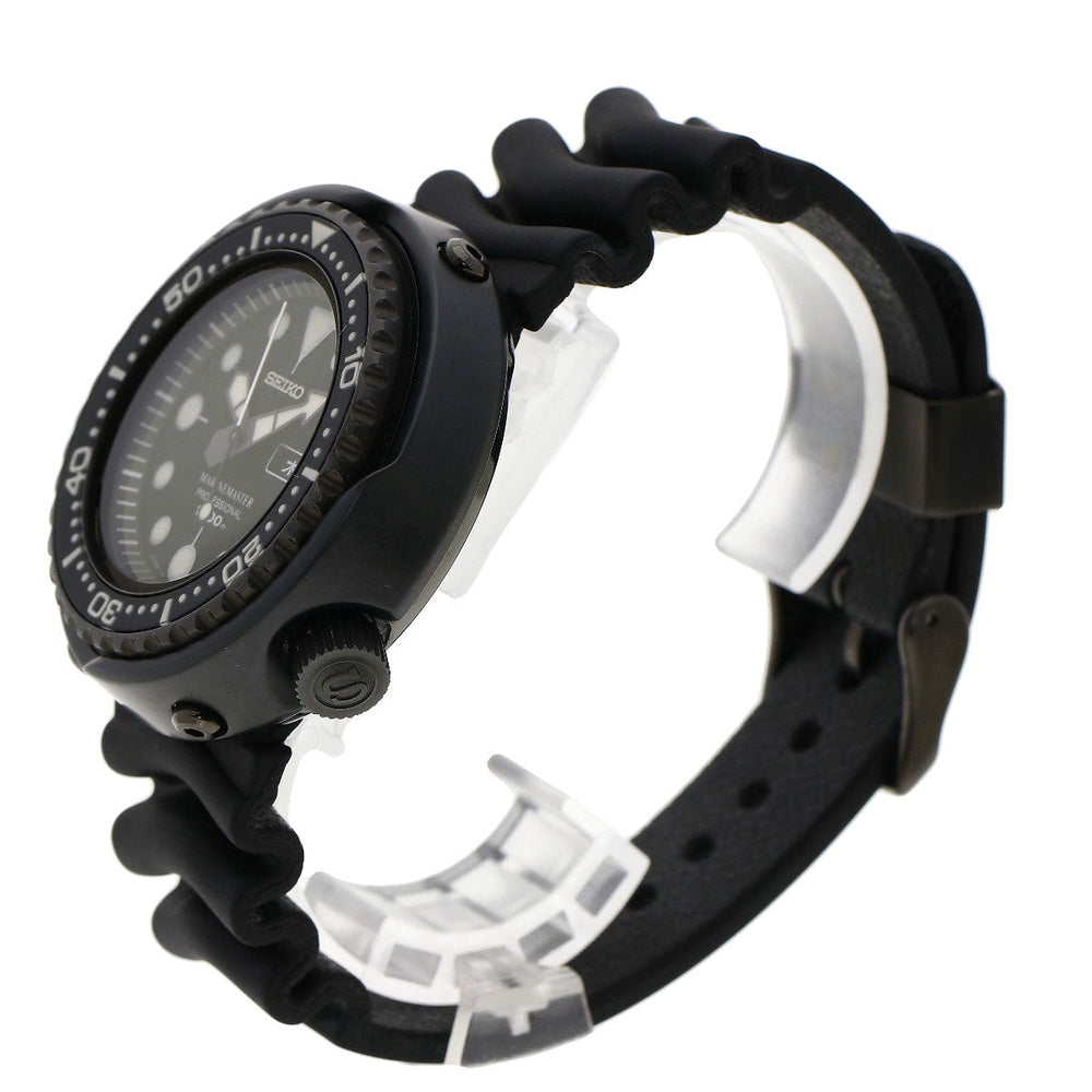 SEIKO Watches Quartz SBBN013 7C46-0AA0 Titanium, Rubber black Marine Master Professional black dial mens Used Authentic