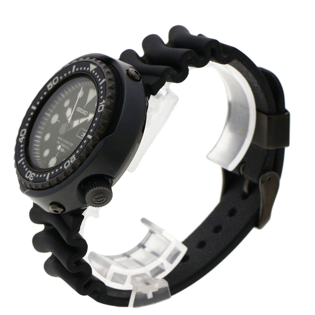 SEIKO Watches Quartz SBBN013 7C46-0AA0 Titanium, Rubber black Marine Master Professional black dial mens Used Authentic