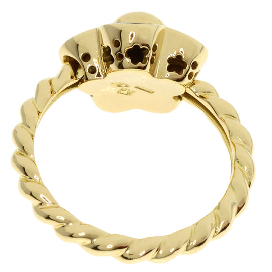 Ponte Vecchio Ring 18K Yellow Gold gold Flower motif onyx Women Used Authentic