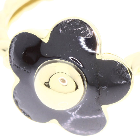 Ponte Vecchio Ring 18K Yellow Gold gold Flower motif onyx Women Used Authentic
