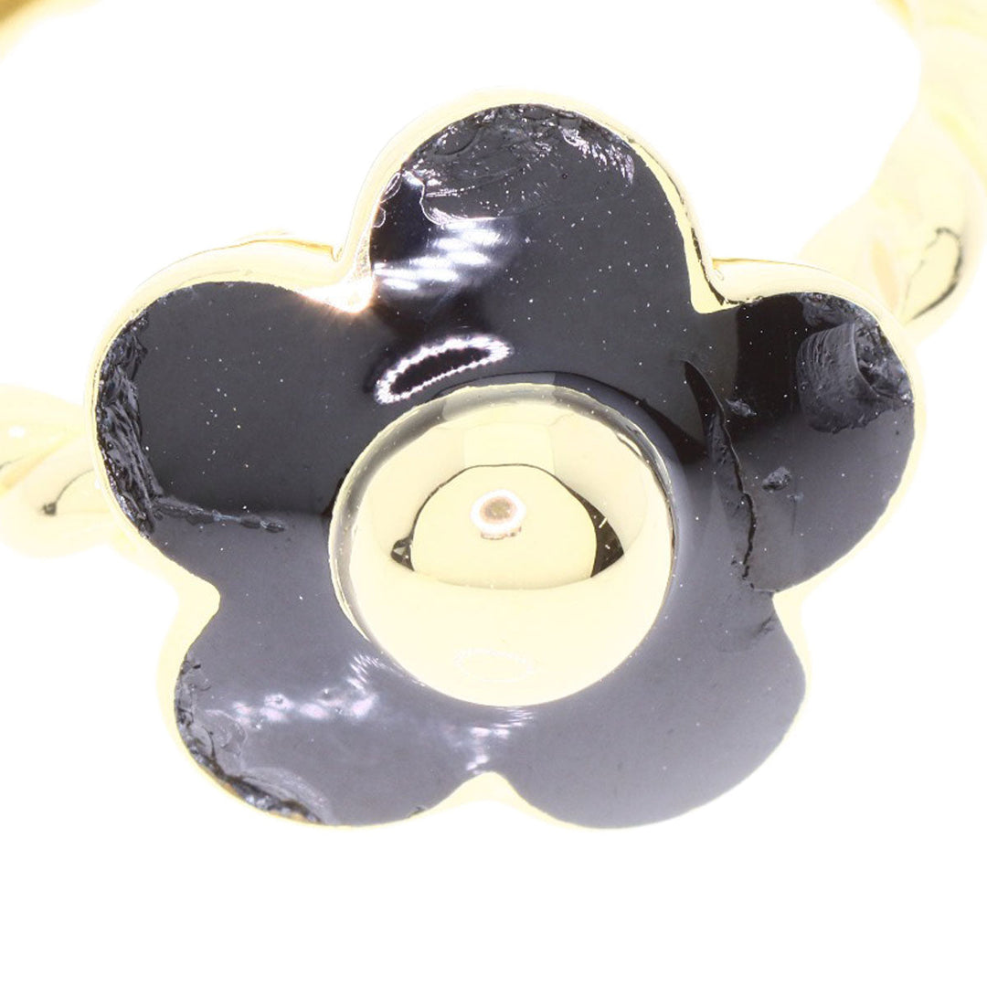 Ponte Vecchio Ring 18K Yellow Gold gold Flower motif onyx Women Used Authentic