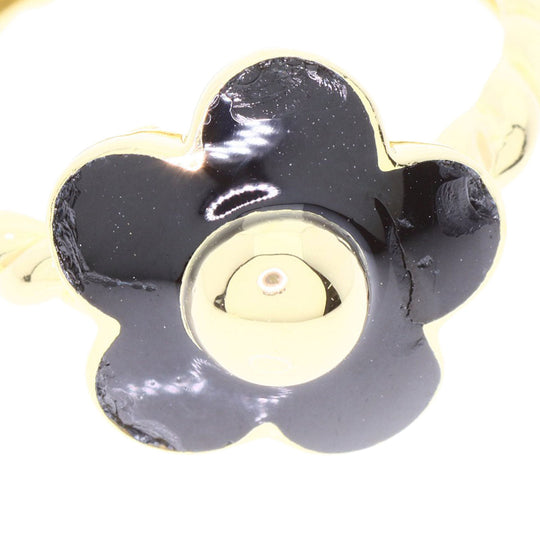 Ponte Vecchio Ring 18K Yellow Gold gold Flower motif onyx Women Used Authentic