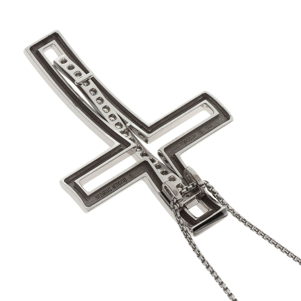 ROGER DUBUIS Necklace K18WG Silver Diamond cross motif