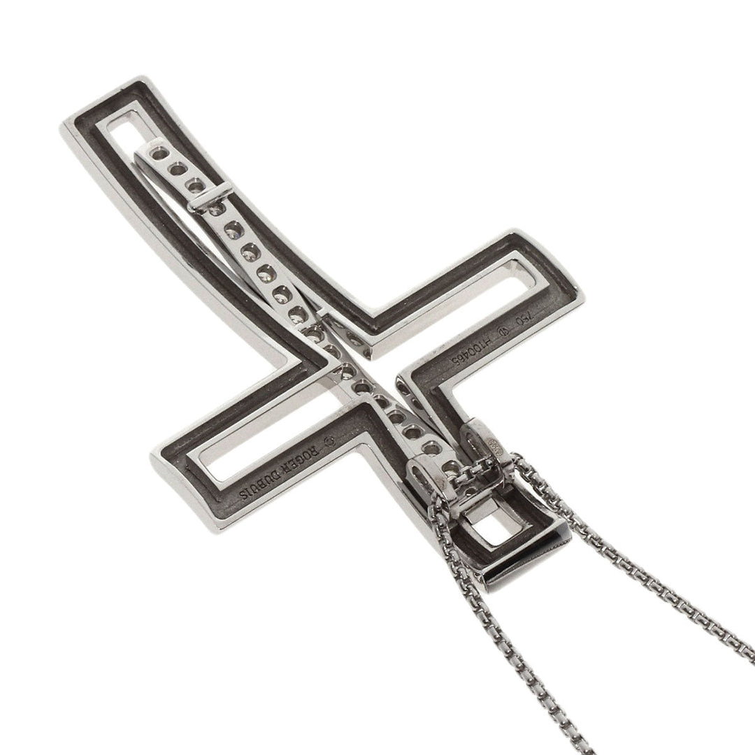 ROGER DUBUIS Necklace K18WG Silver Diamond cross motif
