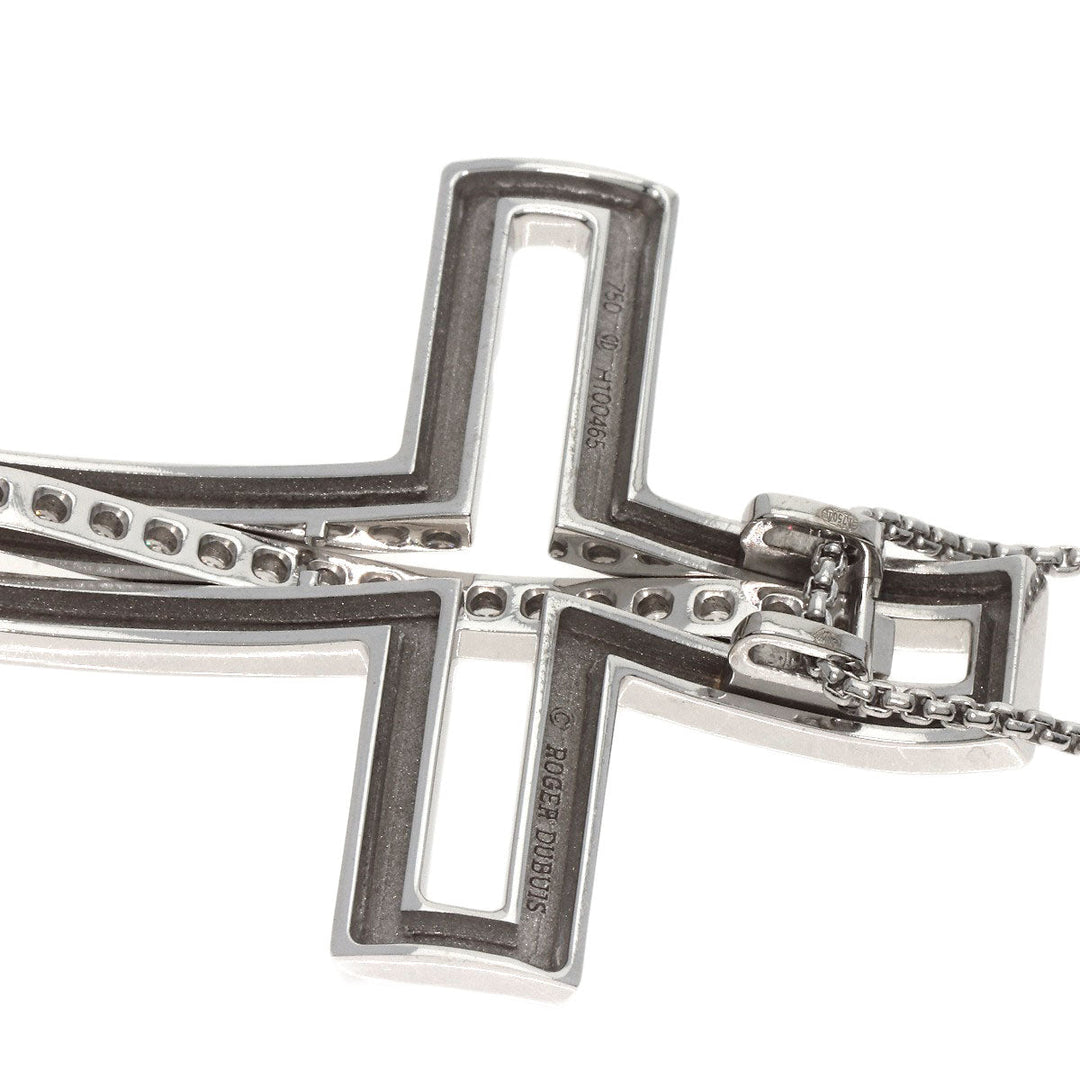 ROGER DUBUIS Necklace K18WG Silver Diamond cross motif
