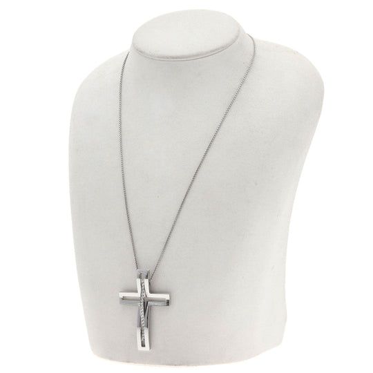 ROGER DUBUIS Necklace K18WG Silver Diamond cross motif