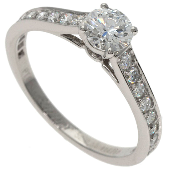 CARTIER Ring PT950 Silver Solitaire 1895 Diamond #52