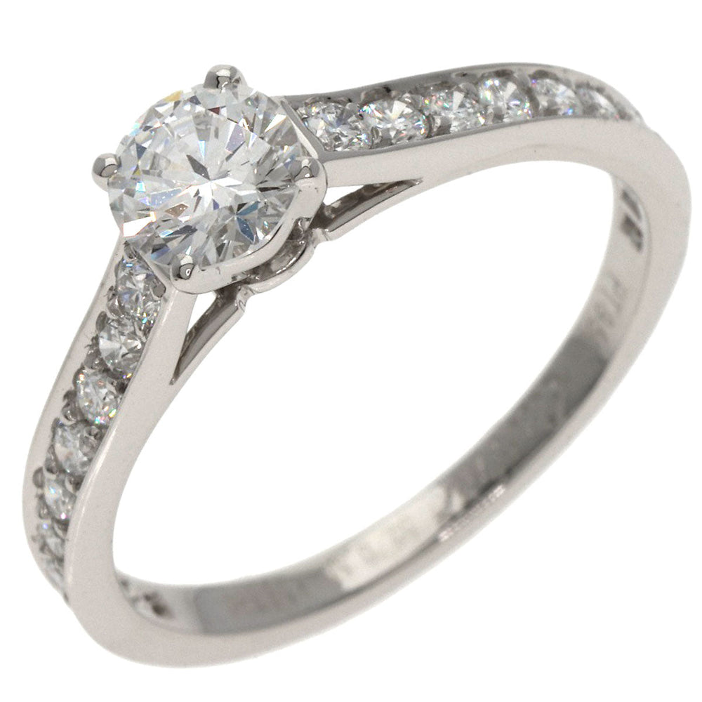 CARTIER Ring PT950 Silver Solitaire 1895 Diamond #52