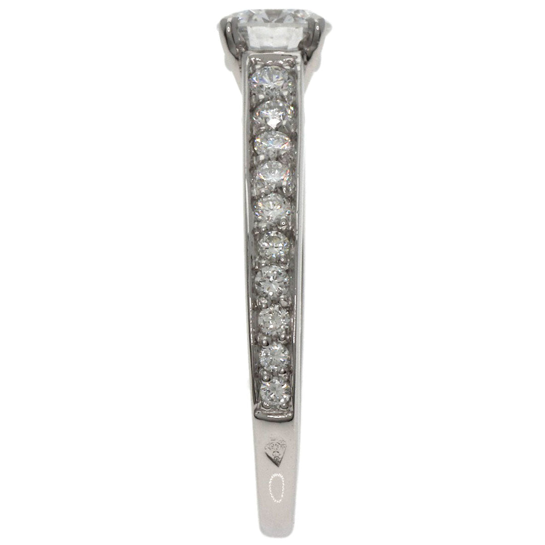 CARTIER Ring PT950 Silver Solitaire 1895 Diamond #52