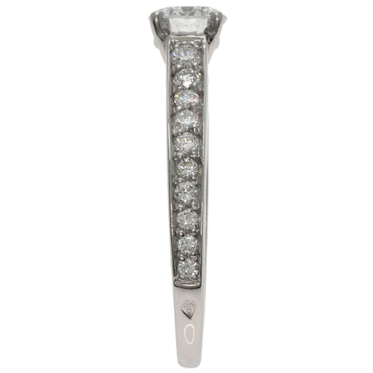 CARTIER Ring PT950 Silver Solitaire 1895 Diamond #52