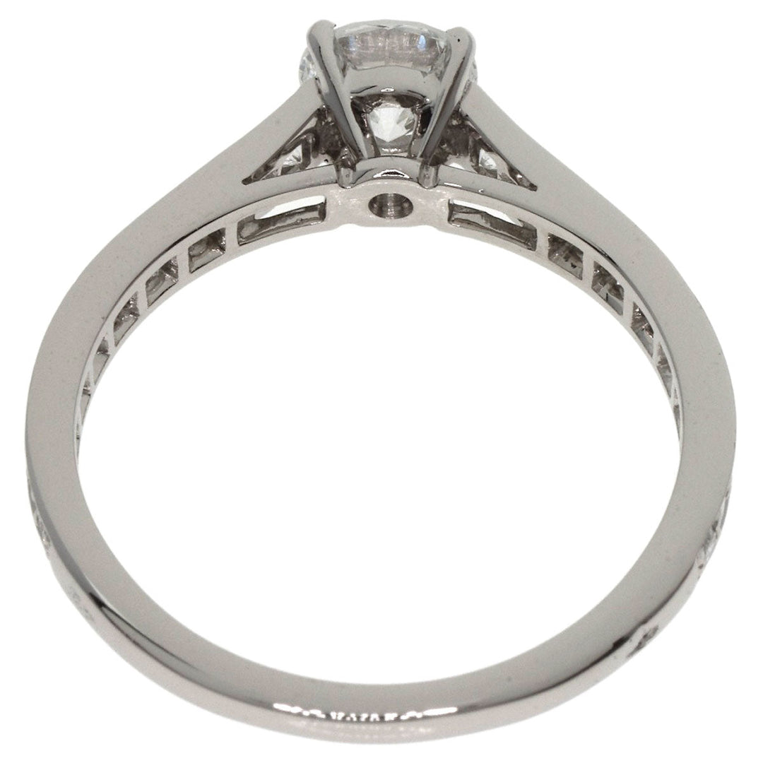 CARTIER Ring PT950 Silver Solitaire 1895 Diamond #52