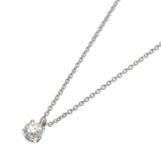 TIFFANY&Co. Necklace PT950 Silver Solitaire diamond Women Used Authentic