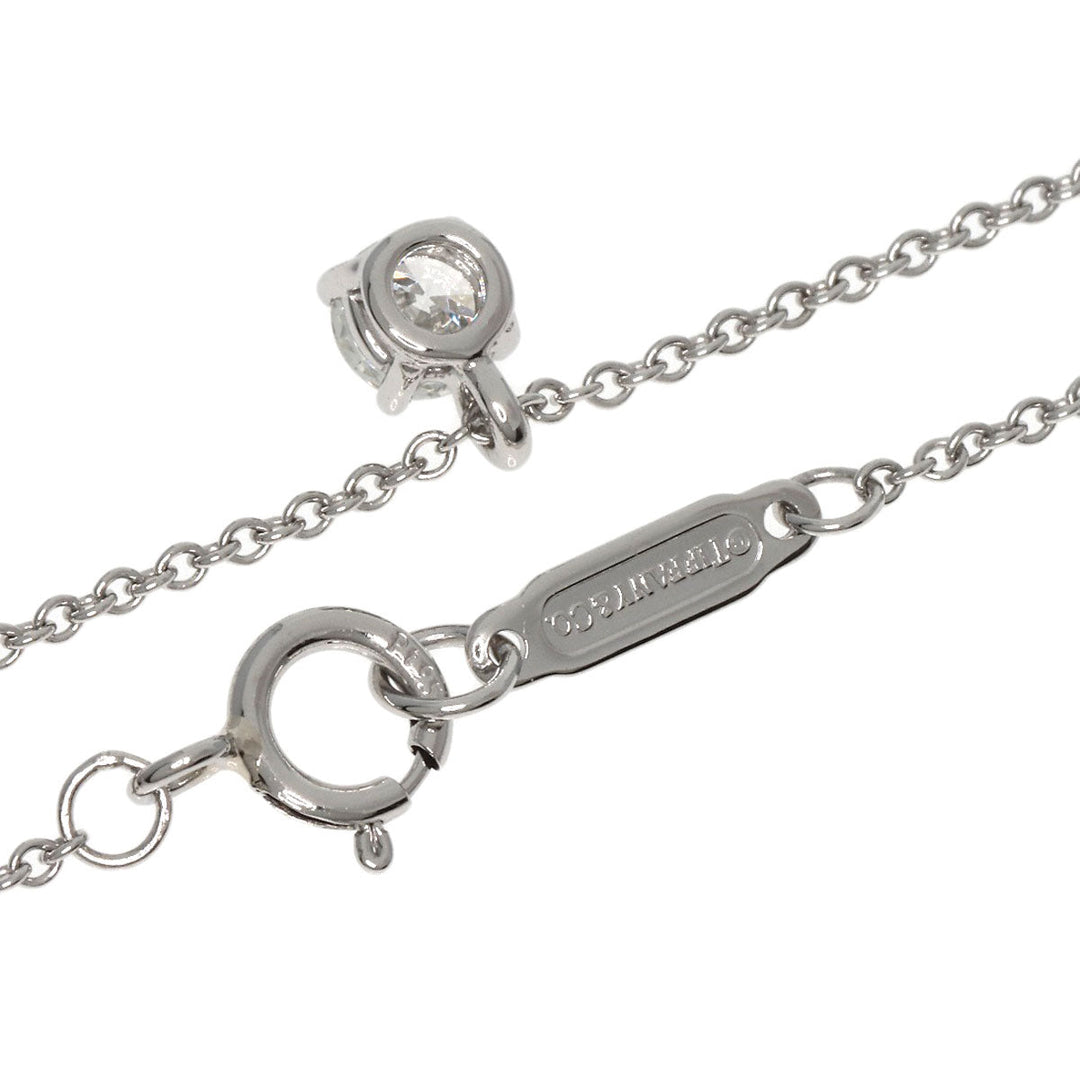 TIFFANY&Co. Necklace PT950 Silver Solitaire diamond Women Used Authentic