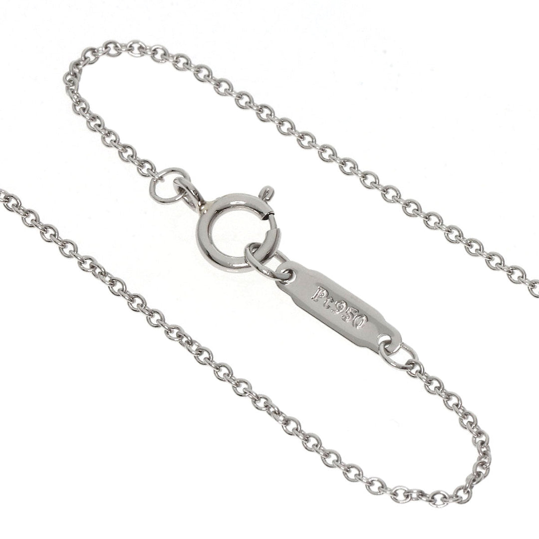 TIFFANY&Co. Necklace PT950 Silver Solitaire diamond Women Used Authentic