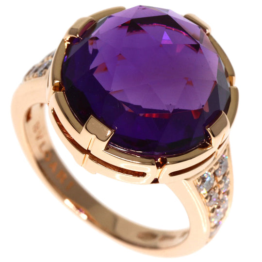 BVLGARI Ring 18K Pink Gold gold Parentesi Cocktail Amethyst Diamond
