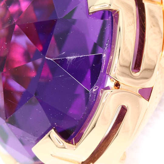 BVLGARI Ring 18K Pink Gold gold Parentesi Cocktail Amethyst Diamond