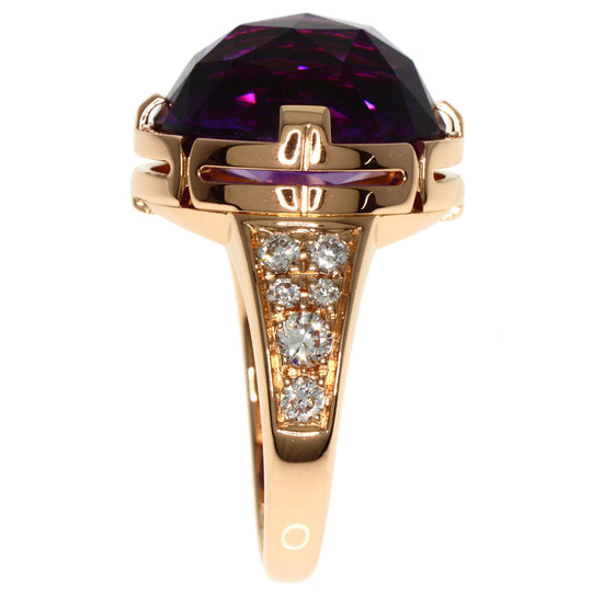 BVLGARI Ring 18K Pink Gold gold Parentesi Cocktail Amethyst Diamond