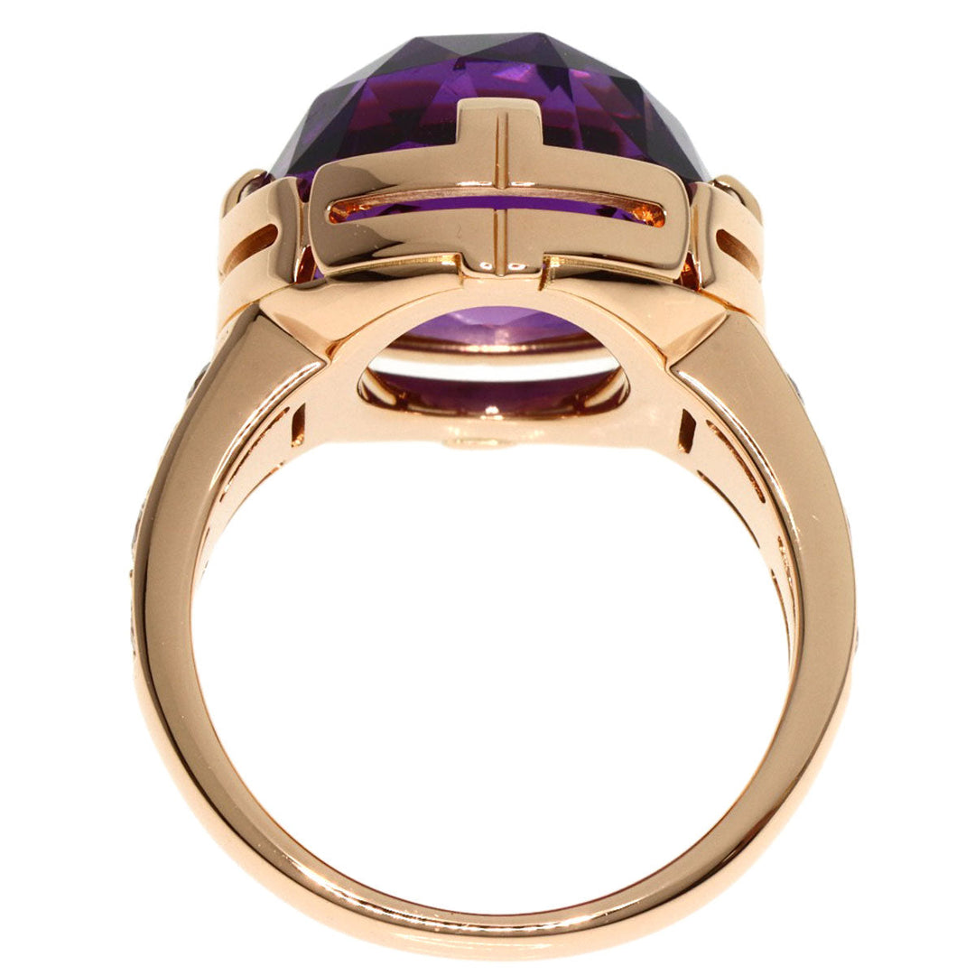 BVLGARI Ring 18K Pink Gold gold Parentesi Cocktail Amethyst Diamond