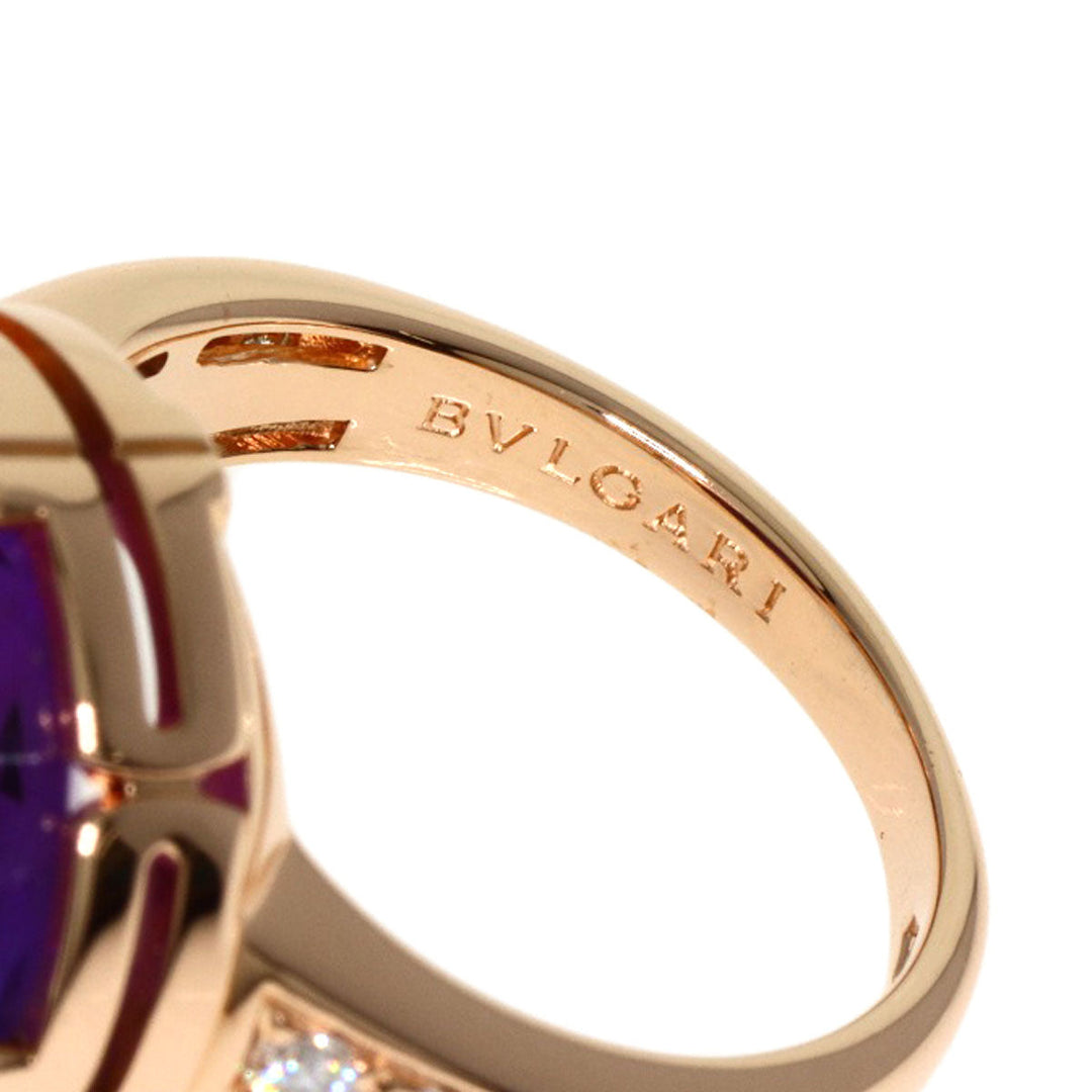 BVLGARI Ring 18K Pink Gold gold Parentesi Cocktail Amethyst Diamond