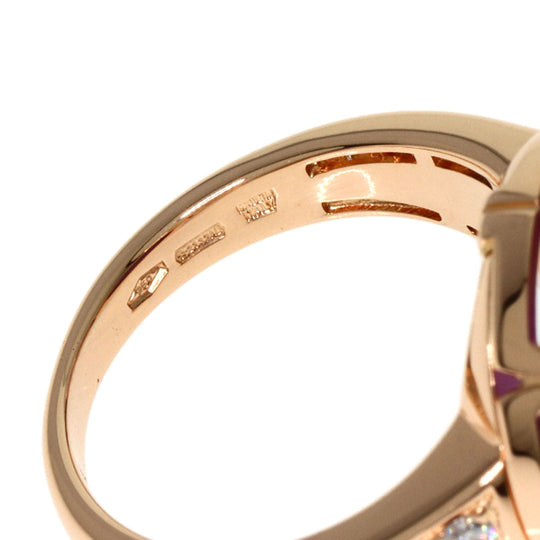 BVLGARI Ring 18K Pink Gold gold Parentesi Cocktail Amethyst Diamond