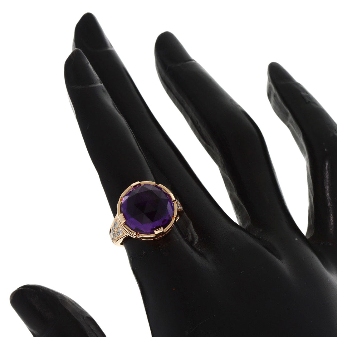BVLGARI Ring 18K Pink Gold gold Parentesi Cocktail Amethyst Diamond