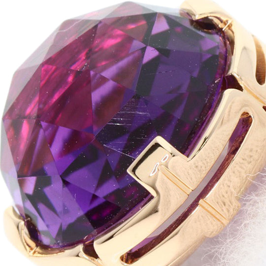 BVLGARI Ring 18K Pink Gold gold Parentesi Cocktail Amethyst Diamond