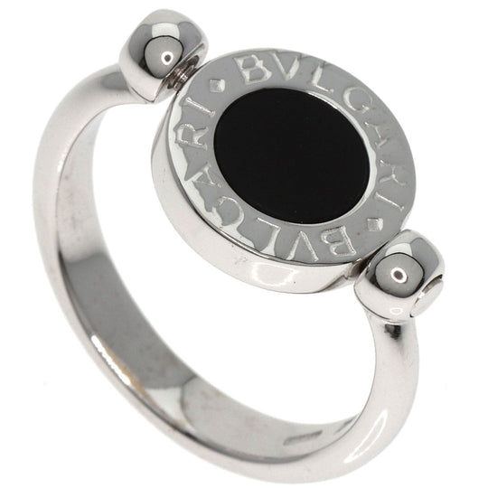 BVLGARI Ring K18WG Silver BVLGARI BVLGARI Flip Ring Onyx Women Used Authentic