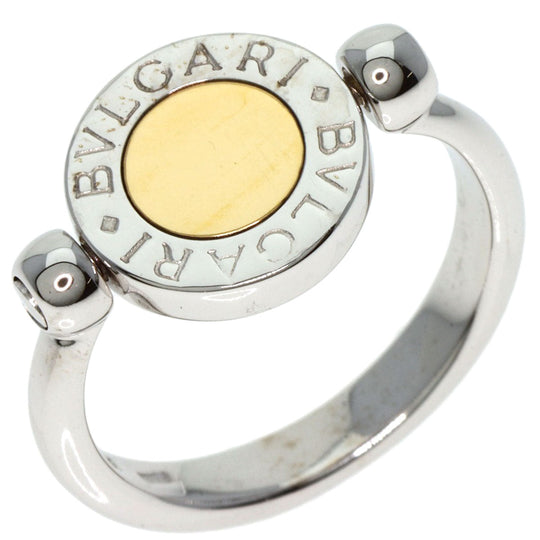 BVLGARI Ring K18WG Silver BVLGARI BVLGARI Flip Ring Onyx Women Used Authentic