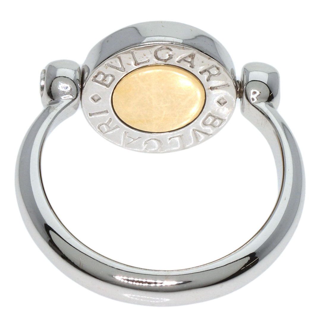 BVLGARI Ring K18WG Silver BVLGARI BVLGARI Flip Ring Onyx Women Used Authentic
