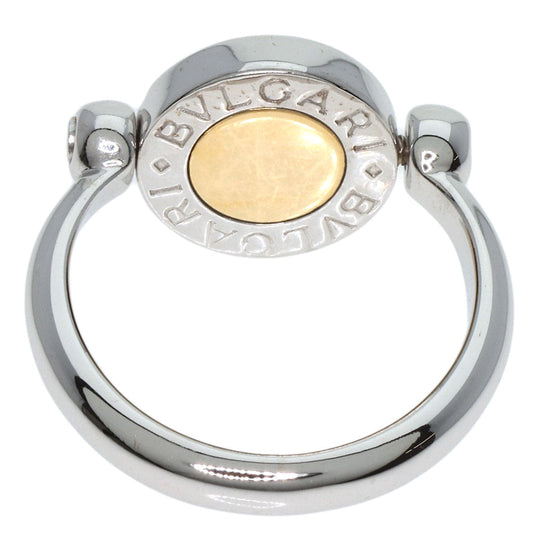 BVLGARI Ring K18WG Silver BVLGARI BVLGARI Flip Ring Onyx Women Used Authentic