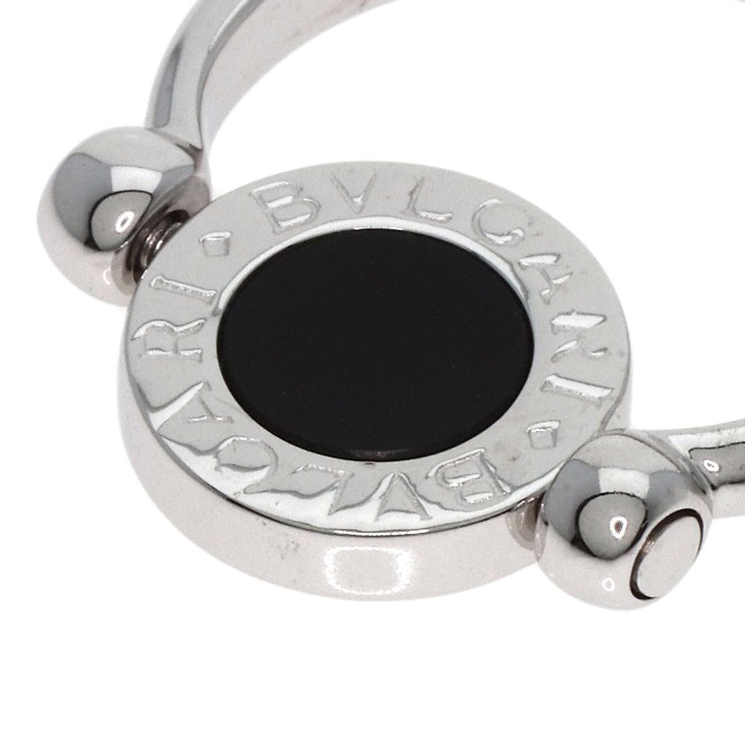 BVLGARI Ring K18WG Silver BVLGARI BVLGARI Flip Ring Onyx Women Used Authentic