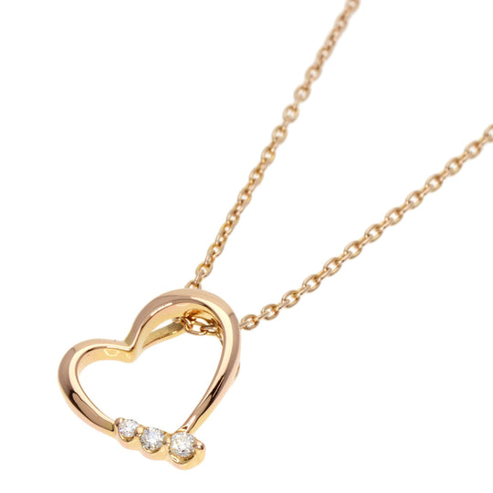 Ponte Vecchio Necklace 18K Pink Gold gold Heart diamond Women Used Authentic