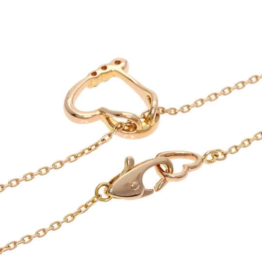 Ponte Vecchio Necklace 18K Pink Gold gold Heart diamond Women Used Authentic