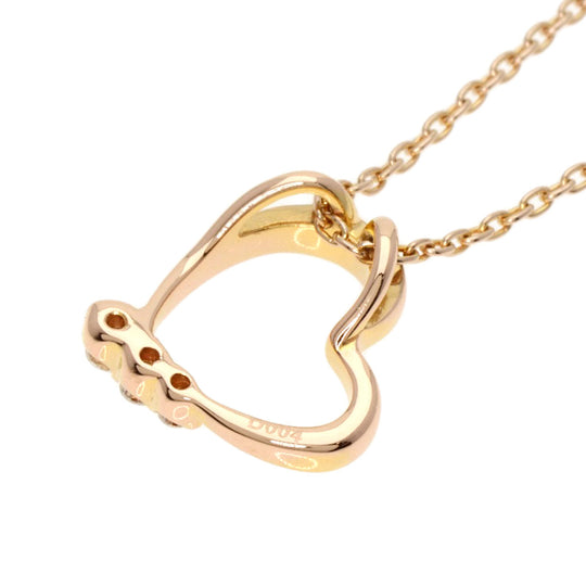 Ponte Vecchio Necklace 18K Pink Gold gold Heart diamond Women Used Authentic