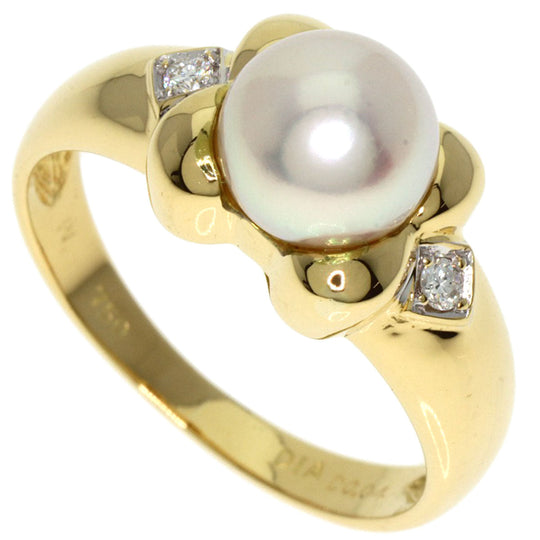 Ponte Vecchio Ring 18K Yellow Gold gold Pearl pearl diamond Women Used Authentic