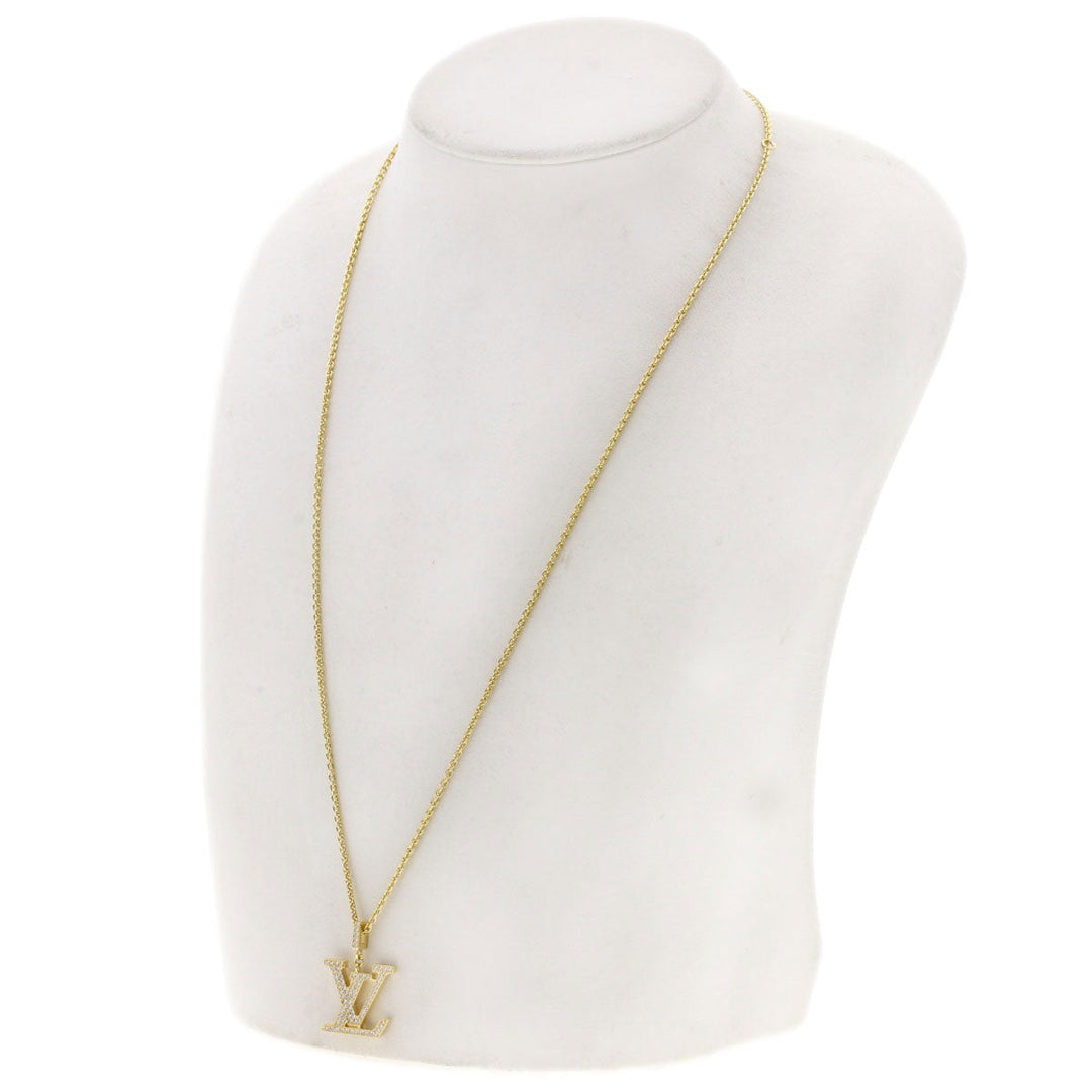 LOUIS VUITTON Necklace 18K Yellow Gold gold Pandantif logo diamond