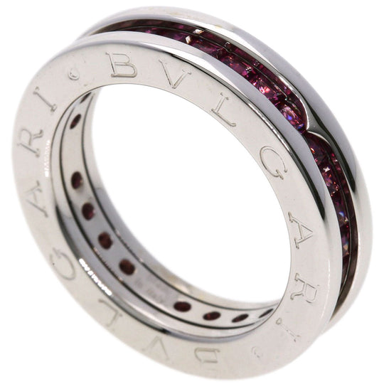 BVLGARI Ring K18WG Silver B-zero1 B-zero One XS 1 Band Garnet #49 Women Used Authentic