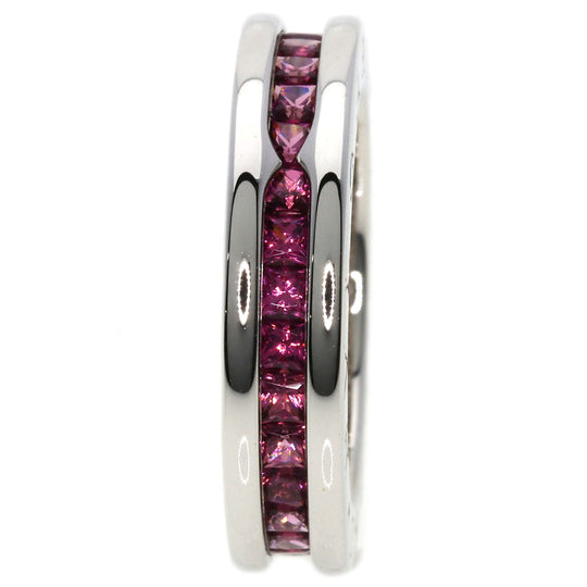 BVLGARI Ring K18WG Silver B-zero1 B-zero One XS 1 Band Garnet #49 Women Used Authentic
