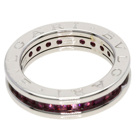BVLGARI Ring K18WG Silver B-zero1 B-zero One XS 1 Band Garnet #49 Women Used Authentic